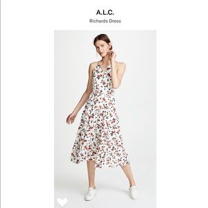 ALC Richards Floral-Print Silk Midi Dress- Size 0
